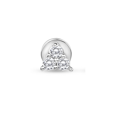 TRIO WHITE CZ THREADED STUD EARRING IN STERLING SILVER - EARRINGS from STELLAR 79 - Shop now at stellar79.com 