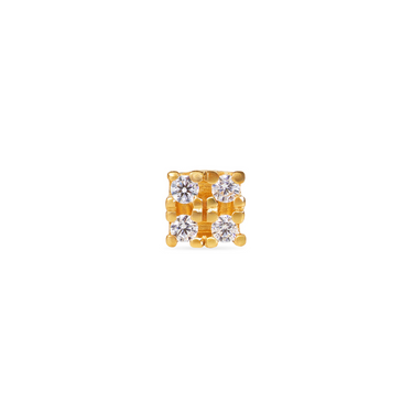 KASI STUD EARRING WITH WHITE ZIRCON IN 9 KARAT SOLID GOLD - LARGE