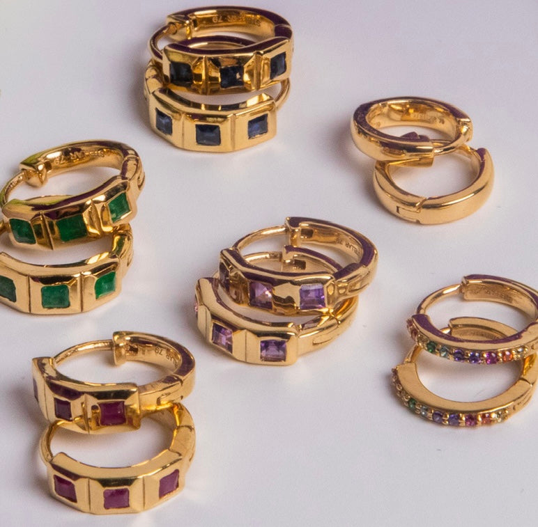 Element Ruby Huggie Hoops - EARRINGS from STELLAR 79 - Shop now at stellar79.com 