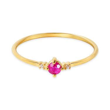 SARITA RING WITH RUBY AND WHITE ZIRCON IN 9 KARAT SOLID GOLD - RING from STELLAR 79 - Shop now at stellar79.com 