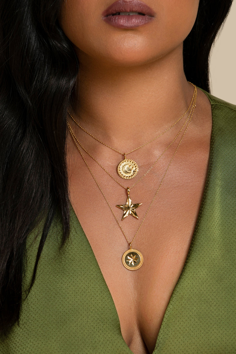 SELENE NECKLACE IN GOLD VERMEIL - NECKLACES from STELLAR 79 - Shop now at stellar79.com 