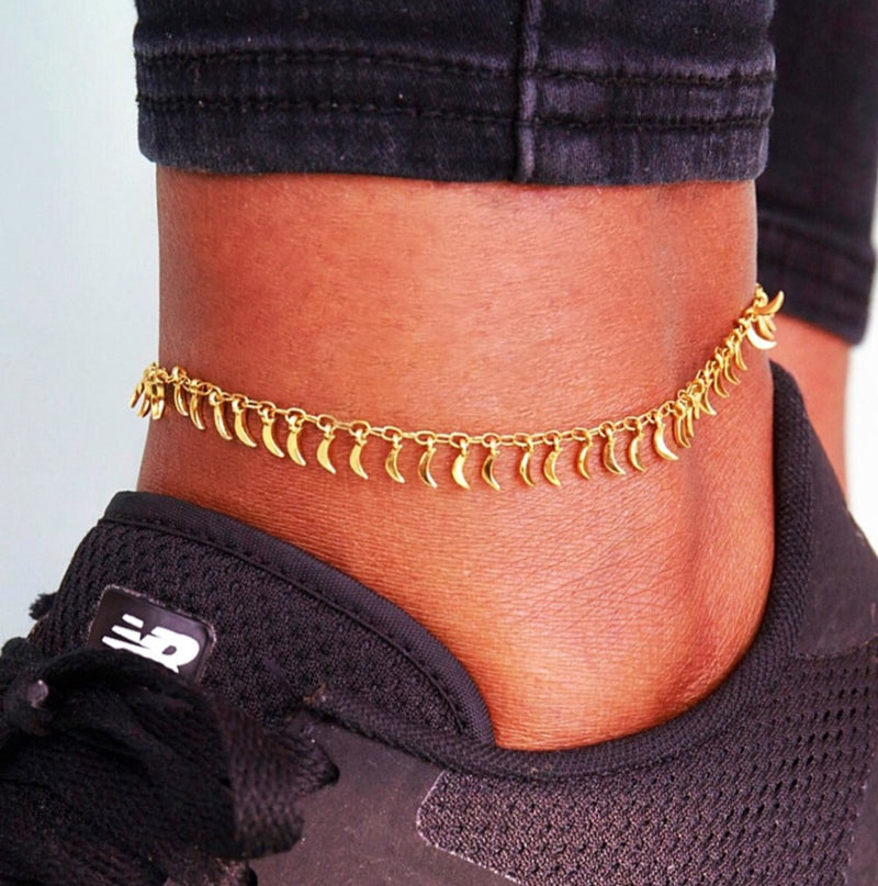 Lune Crescent Anklet - ANKLET from STELLAR 79 - Shop now at stellar79.com 